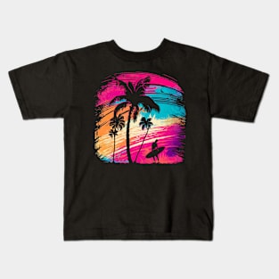 Surfing Tropicool Paradise Kids T-Shirt